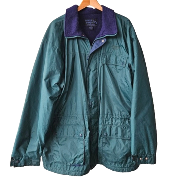 North Wind green blue jacket windbreaker fleece lining spring/fall size XL - Picture 4 of 16